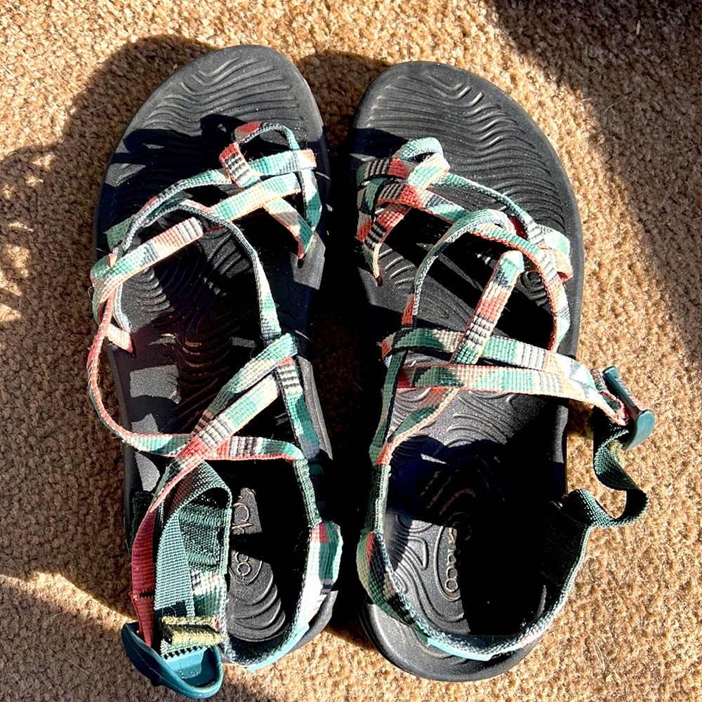 Chaco double strap multi colored sandals
